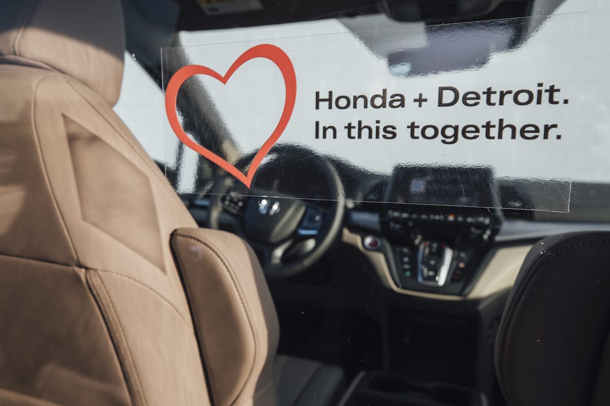 Ten specially outfitted Honda Odyssey minivans will be used to transport Detroit-area residents and healthcare workers to COVID-19 testing.